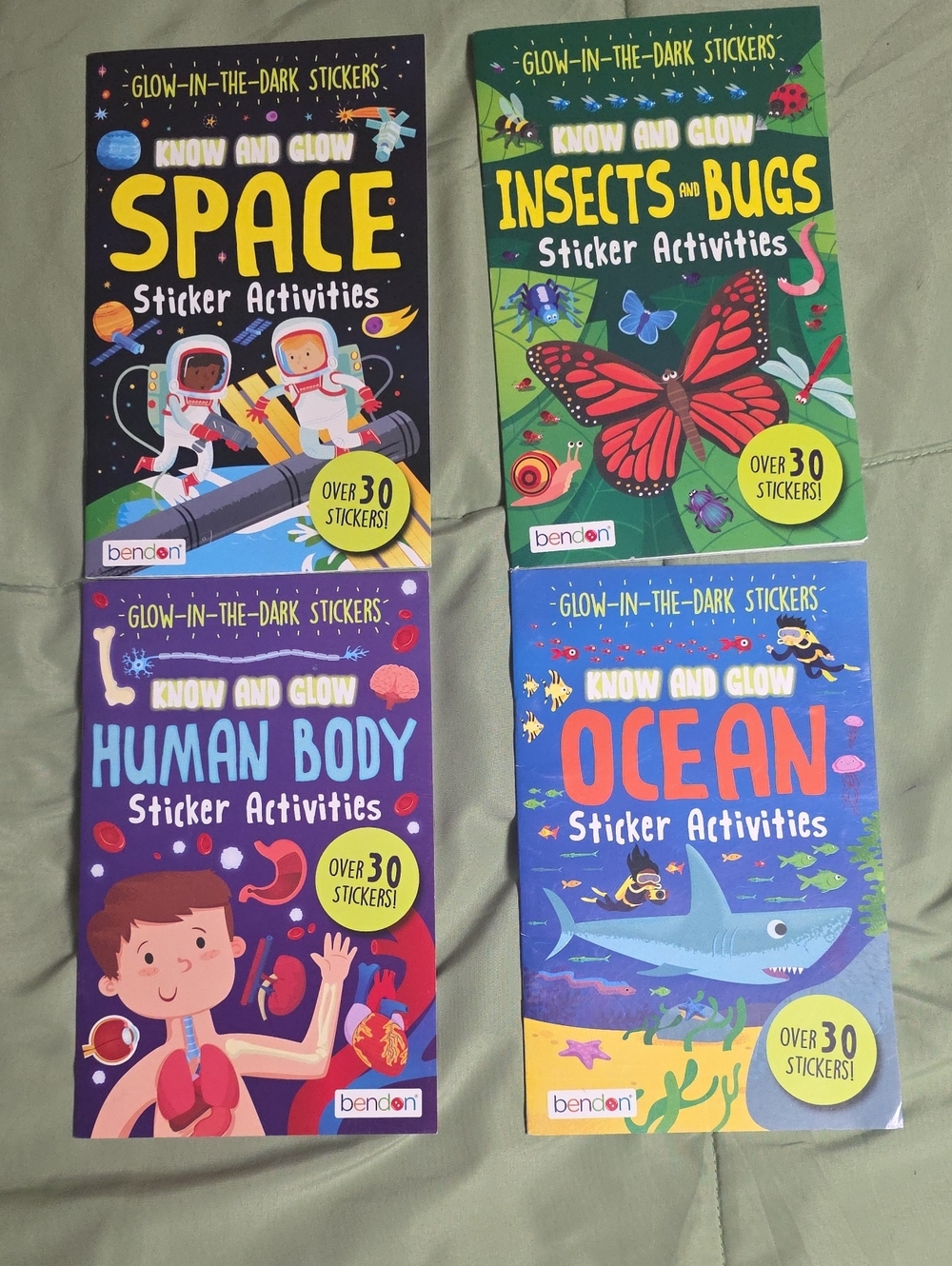Bendon Glow-In-The-Dark Sticker Activities Books, 4pk